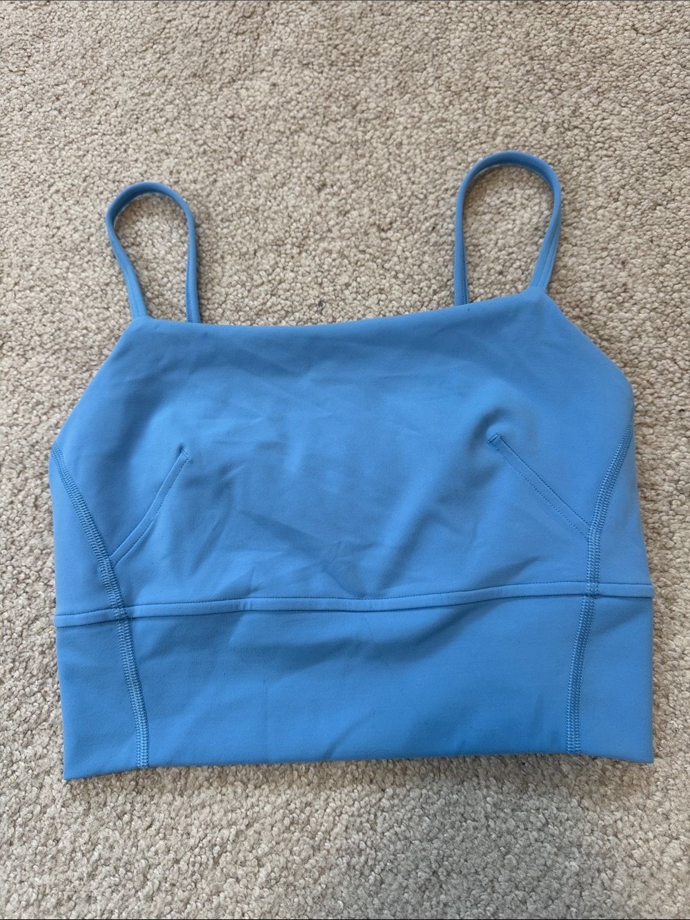 lululemon Wunder Train Strappy Bra Tank Top Blue Sz2